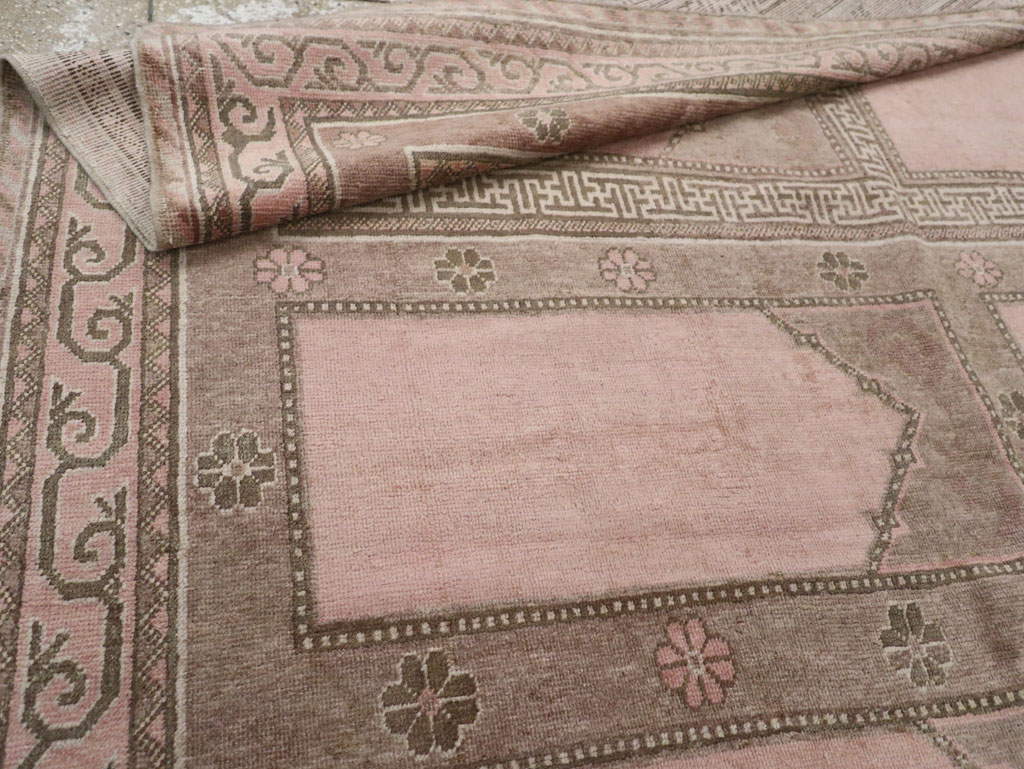 Vintage East Turkestan Khotan Square Accent Carpet, No.33284 - Gss