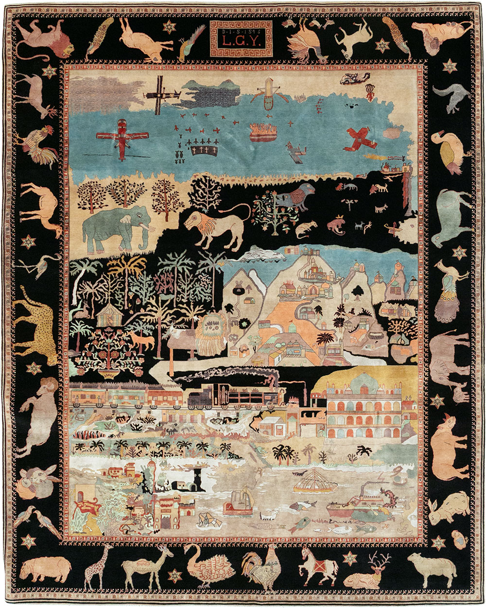 Vintage Indo-Persian Tabriz Room Size Carpet, No.33286 - Gss