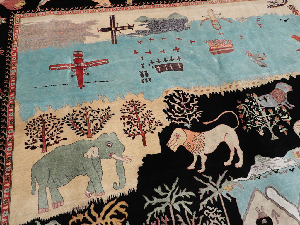 Vintage Indo-Persian Tabriz Room Size Carpet, No.33286 - Gss