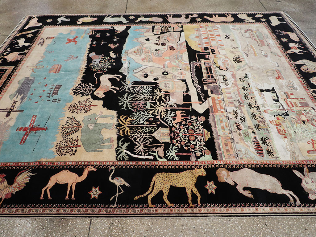 Vintage Indo-Persian Tabriz Room Size Carpet, No.33286 - Gss