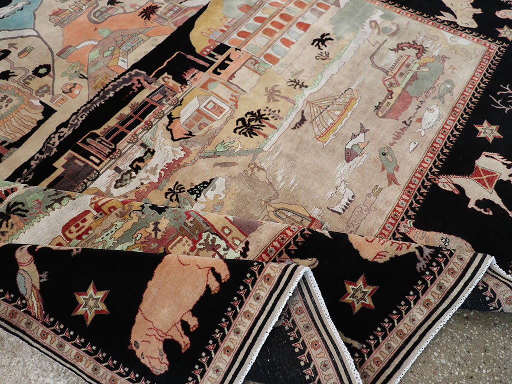 Vintage Indo-Persian Tabriz Room Size Carpet, No.33286 - Gss