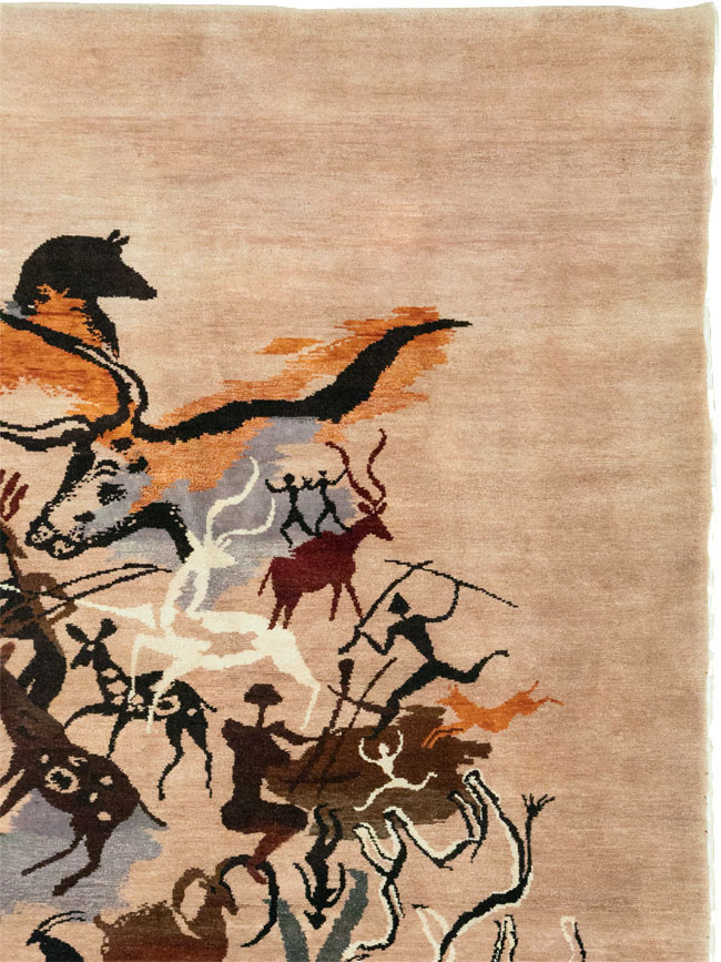 Mid-20th Century Art Deco Carpet: Caverna By Olga Fisch, No.33288 - Gss