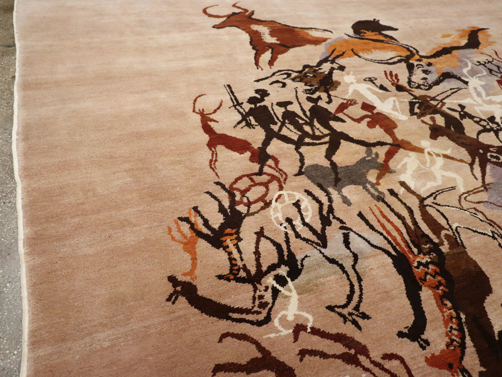 Mid-20th Century Art Deco Carpet: Caverna By Olga Fisch, No.33288 - Gss