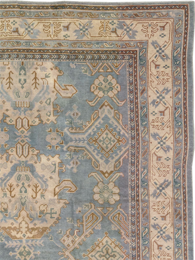 Antique Turkish Oushak Large Square Room Size Carpet, No.33295 - Gss