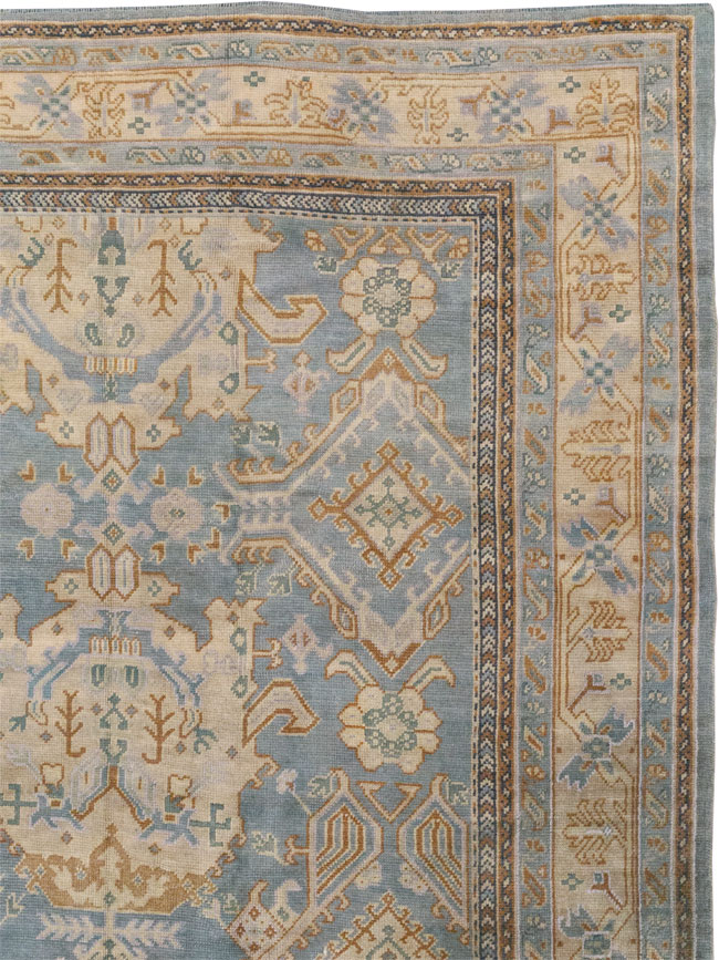 Antique Turkish Oushak Large Square Room Size Carpet, No.33295 - Gss