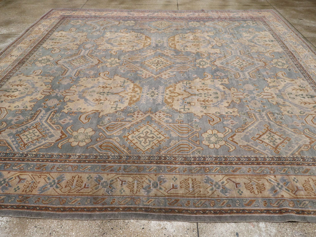 Antique Turkish Oushak Large Square Room Size Carpet, No.33295 - Gss