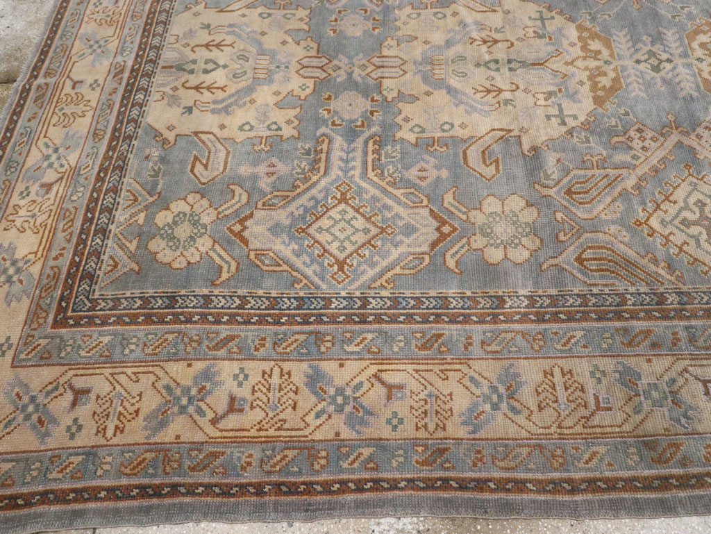Antique Turkish Oushak Large Square Room Size Carpet, No.33295 - Gss