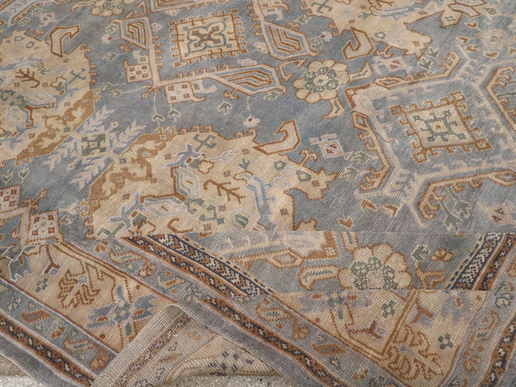 Antique Turkish Oushak Large Square Room Size Carpet, No.33295 - Gss