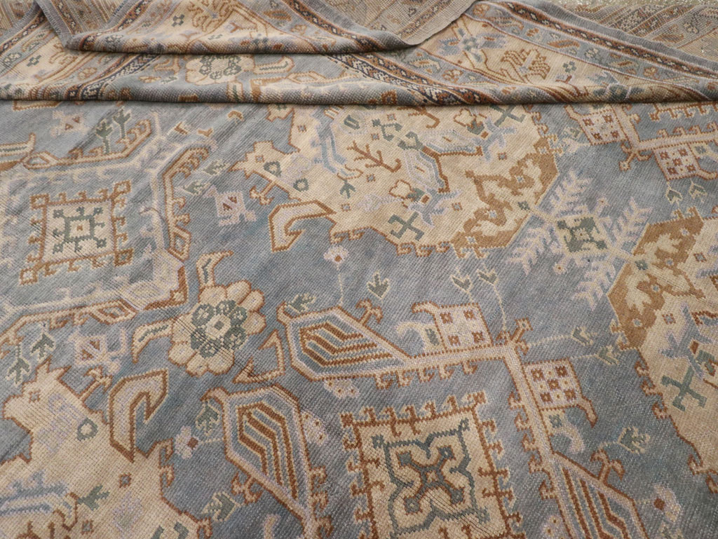 Antique Turkish Oushak Large Square Room Size Carpet, No.33295 - Gss