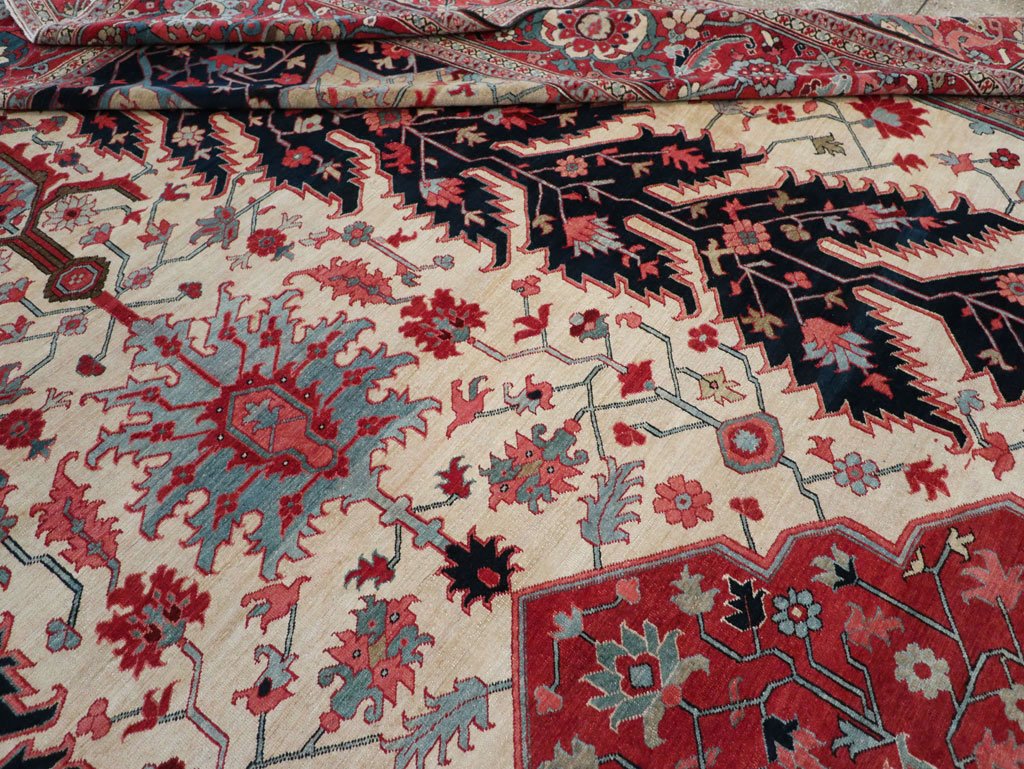 Antique Persian Serapi Oversize Carpet, No.33297 - Gss