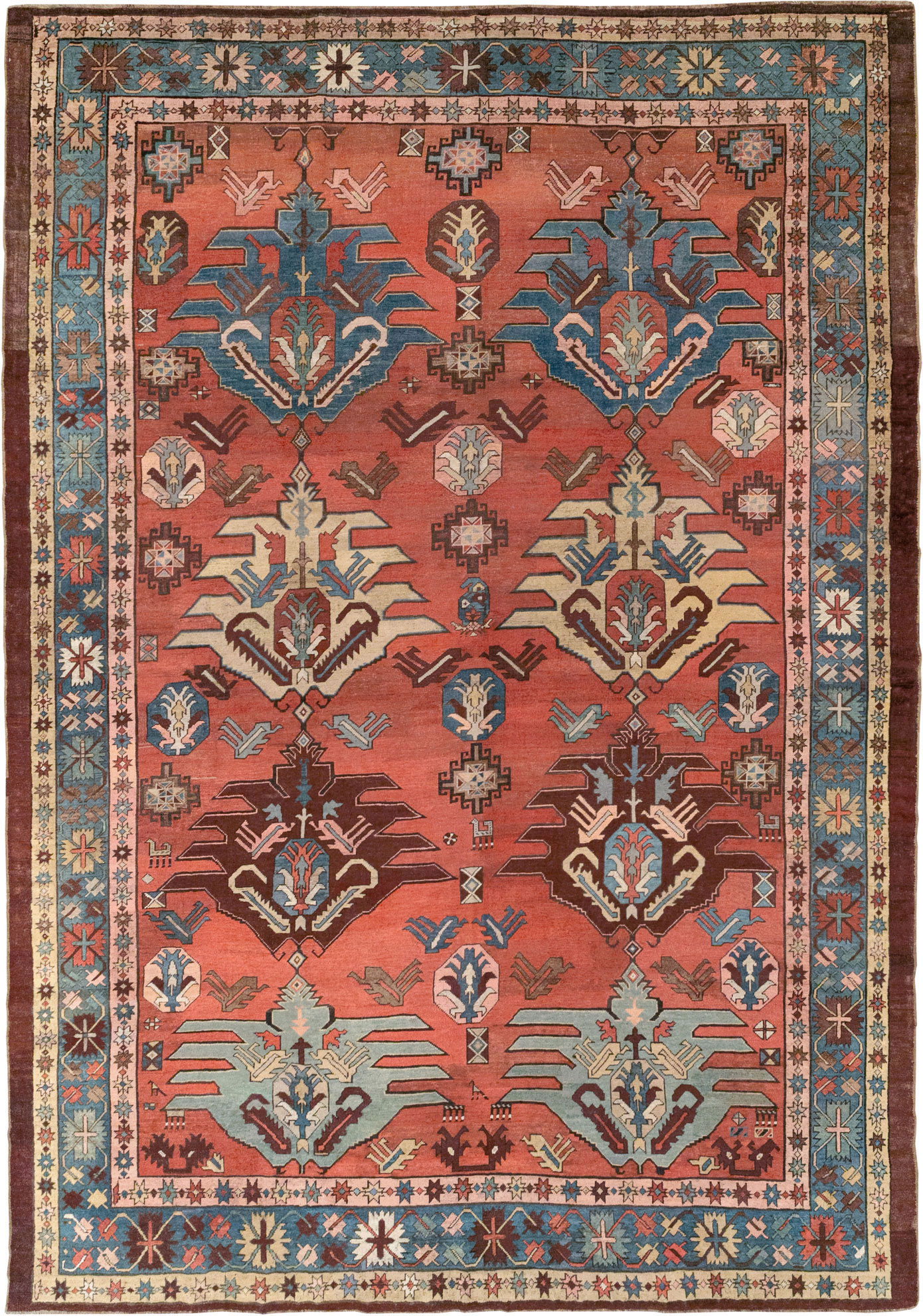 Antique Persian Bakshaish Room Size Carpet, No.33301 - Gss