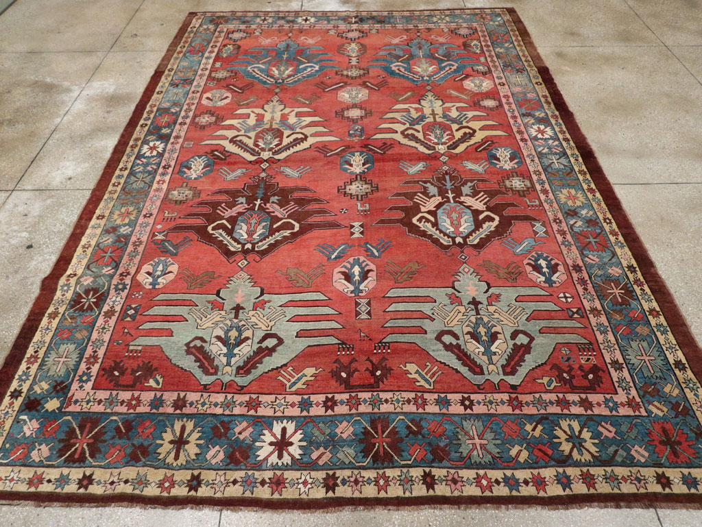 Antique Persian Bakshaish Room Size Carpet, No.33301 - Gss