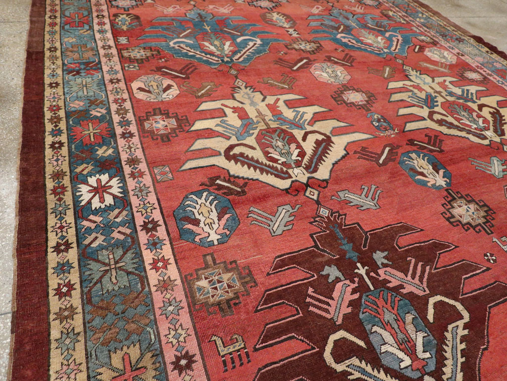 Antique Persian Bakshaish Room Size Carpet, No.33301 - Gss