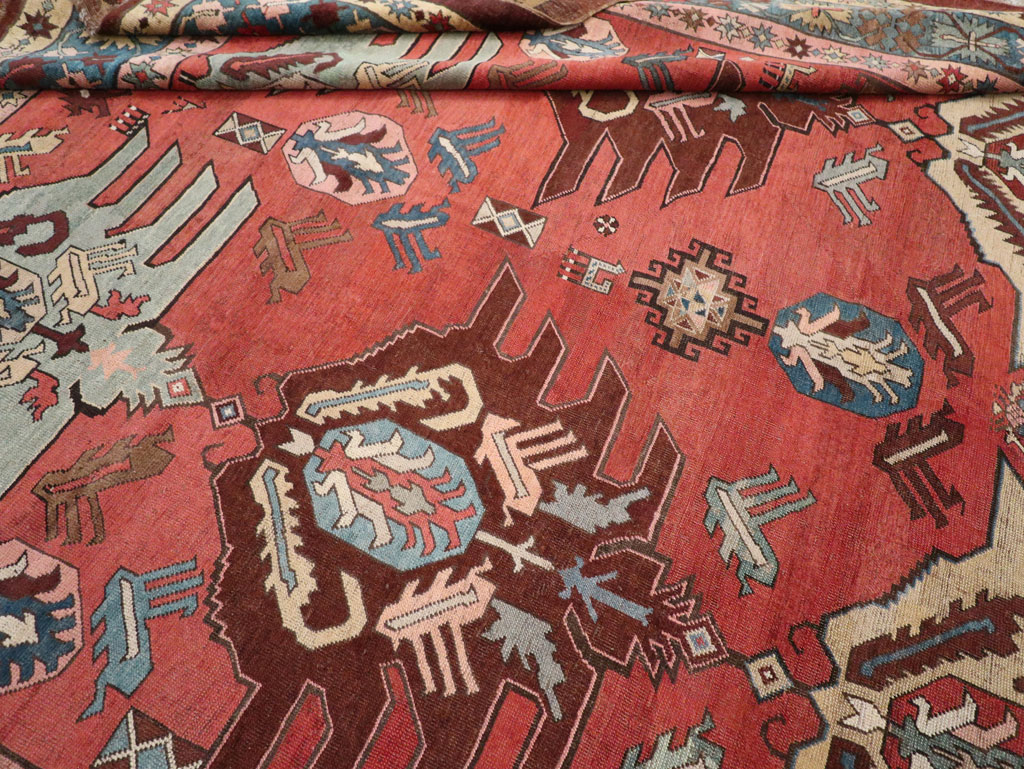 Antique Persian Bakshaish Room Size Carpet, No.33301 - Gss