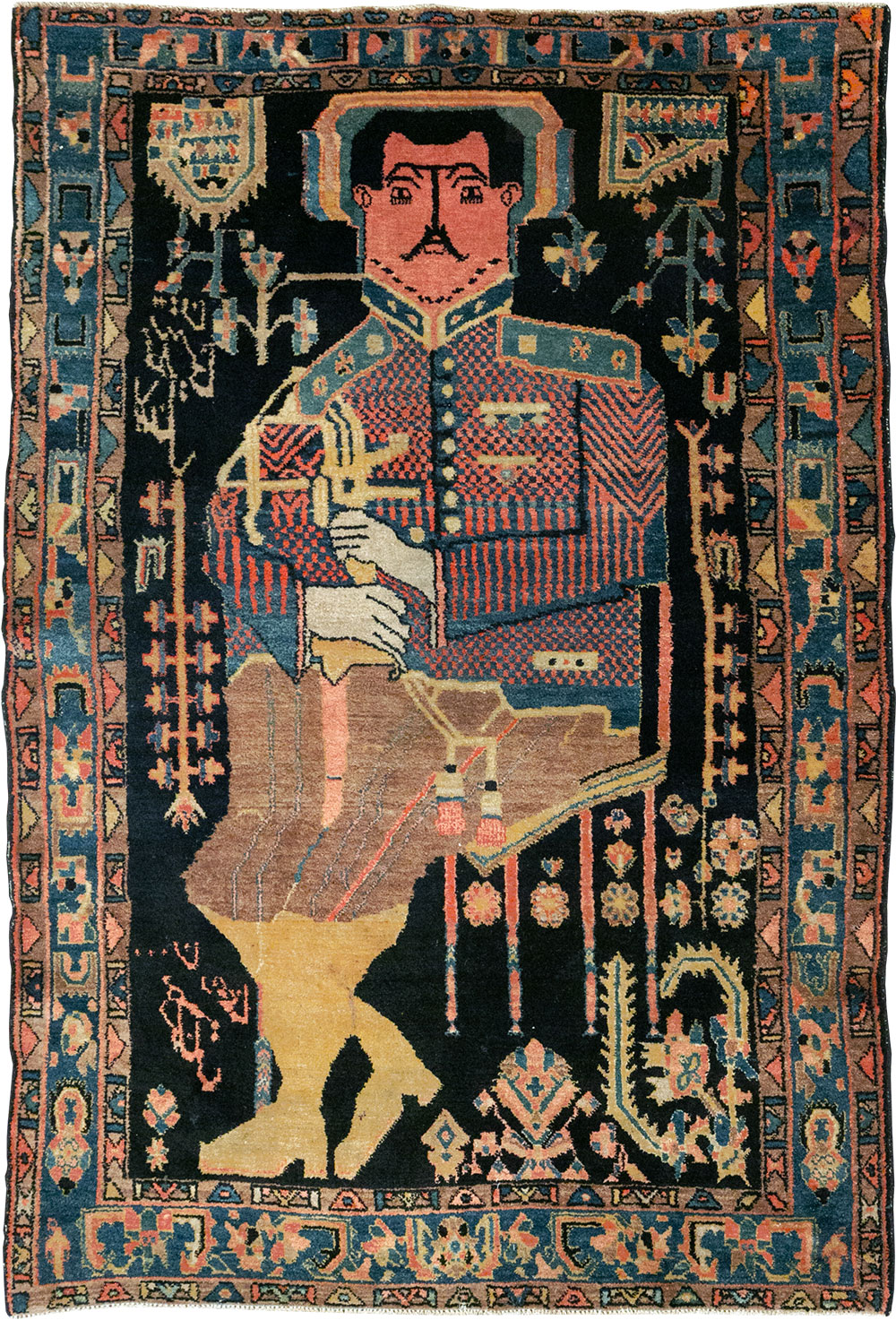 Vintage Persian Malayer Pictorial Rug, No.33302 - Gss