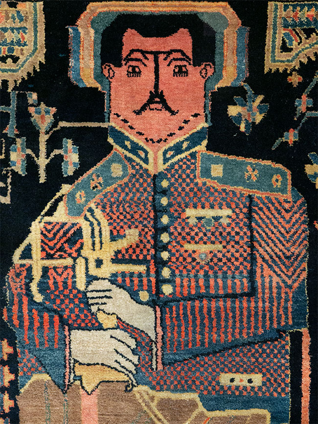 Vintage Persian Malayer Pictorial Rug, No.33302 - Gss