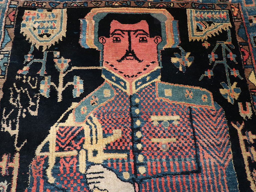 Vintage Persian Malayer Pictorial Rug, No.33302 - Gss