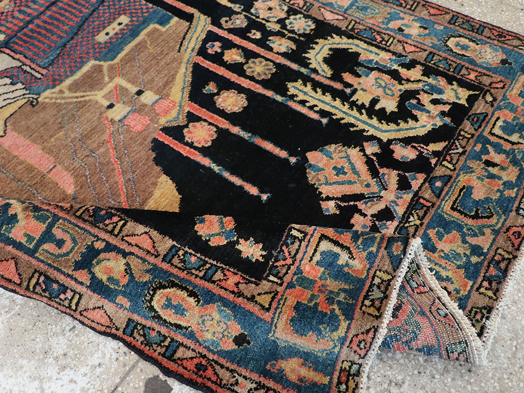 Vintage Persian Malayer Pictorial Rug, No.33302 - Gss