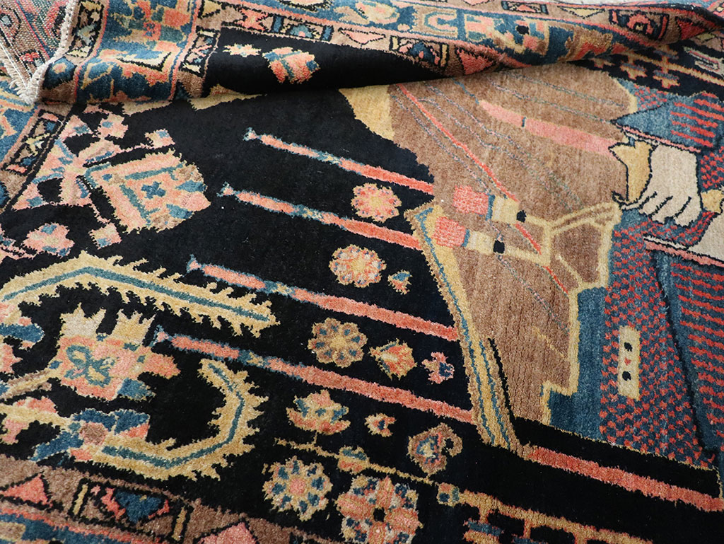 Vintage Persian Malayer Pictorial Rug, No.33302 - Gss