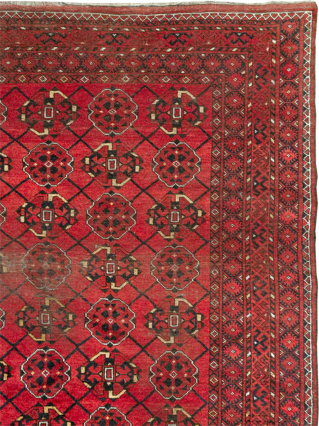 Vintage Central Asian Turkoman Room Size Rug, No.33307 - Gss