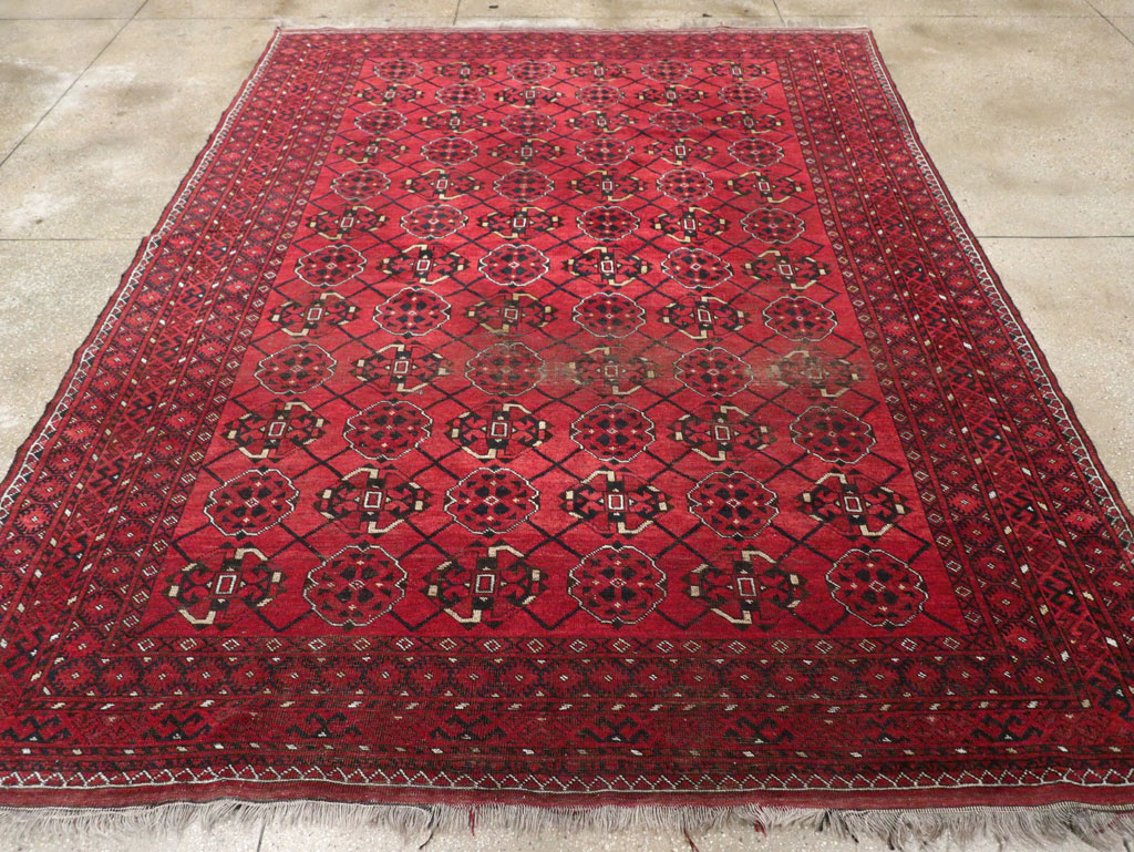 Vintage Central Asian Turkoman Room Size Rug, No.33307 - Gss