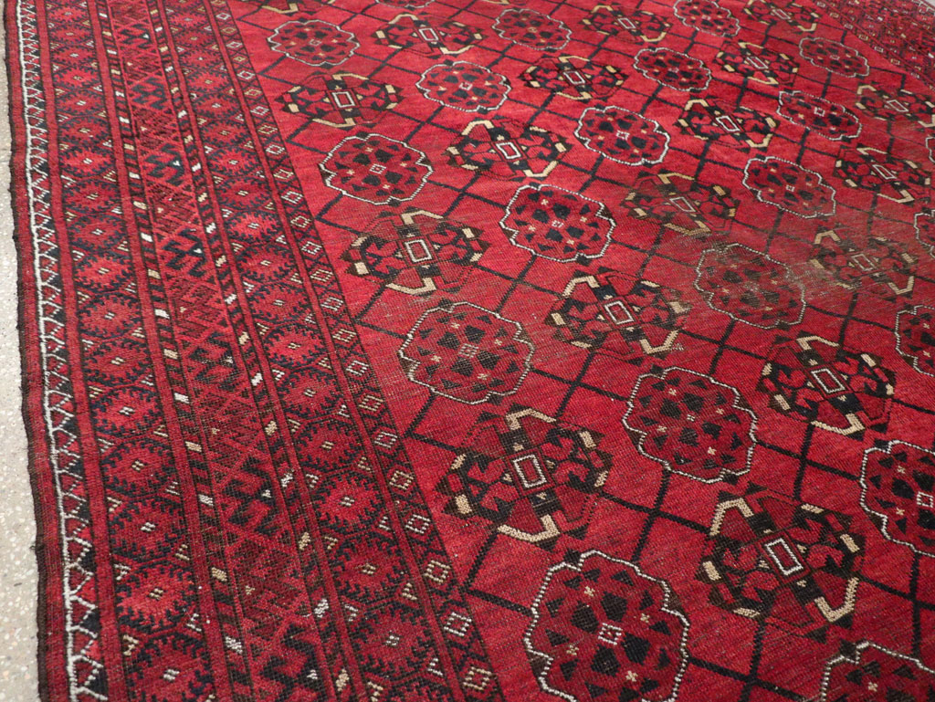 Vintage Central Asian Turkoman Room Size Rug, No.33307 - Gss