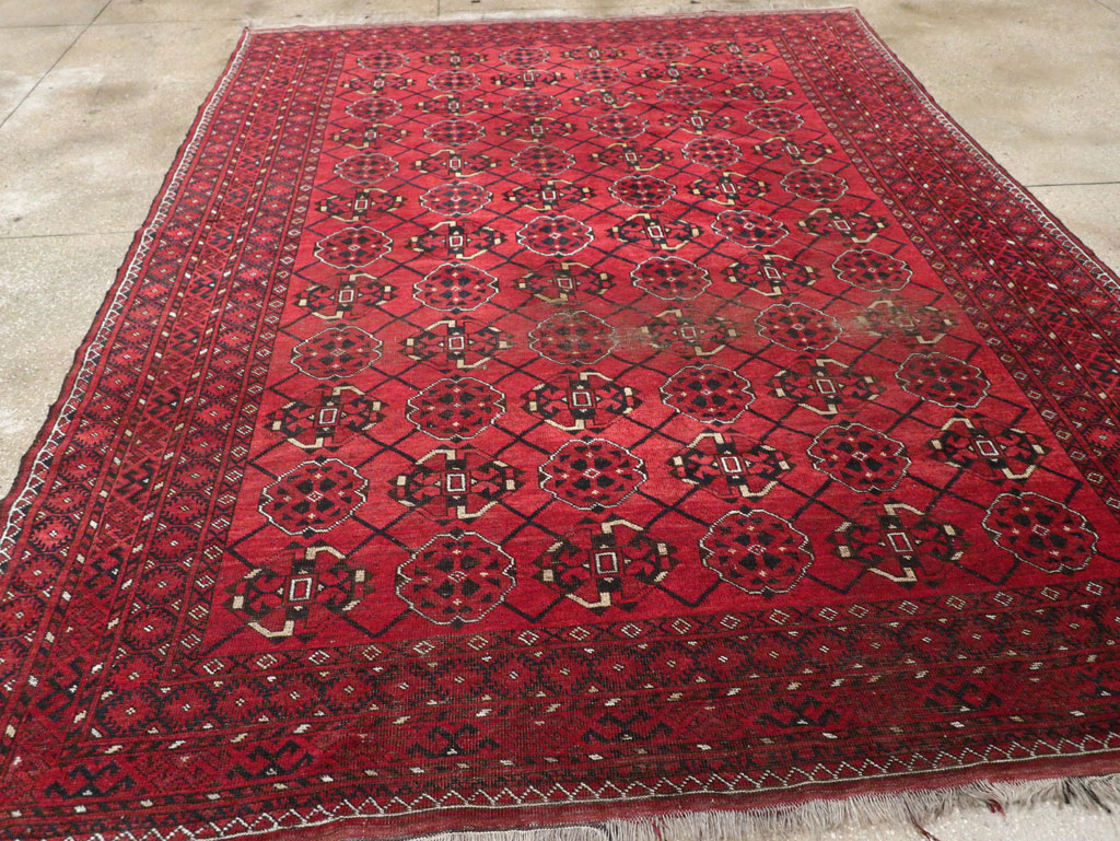 Vintage Central Asian Turkoman Room Size Rug, No.33307 - Gss