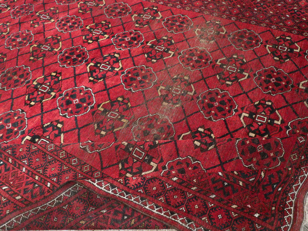 Vintage Central Asian Turkoman Room Size Rug, No.33307 - Gss