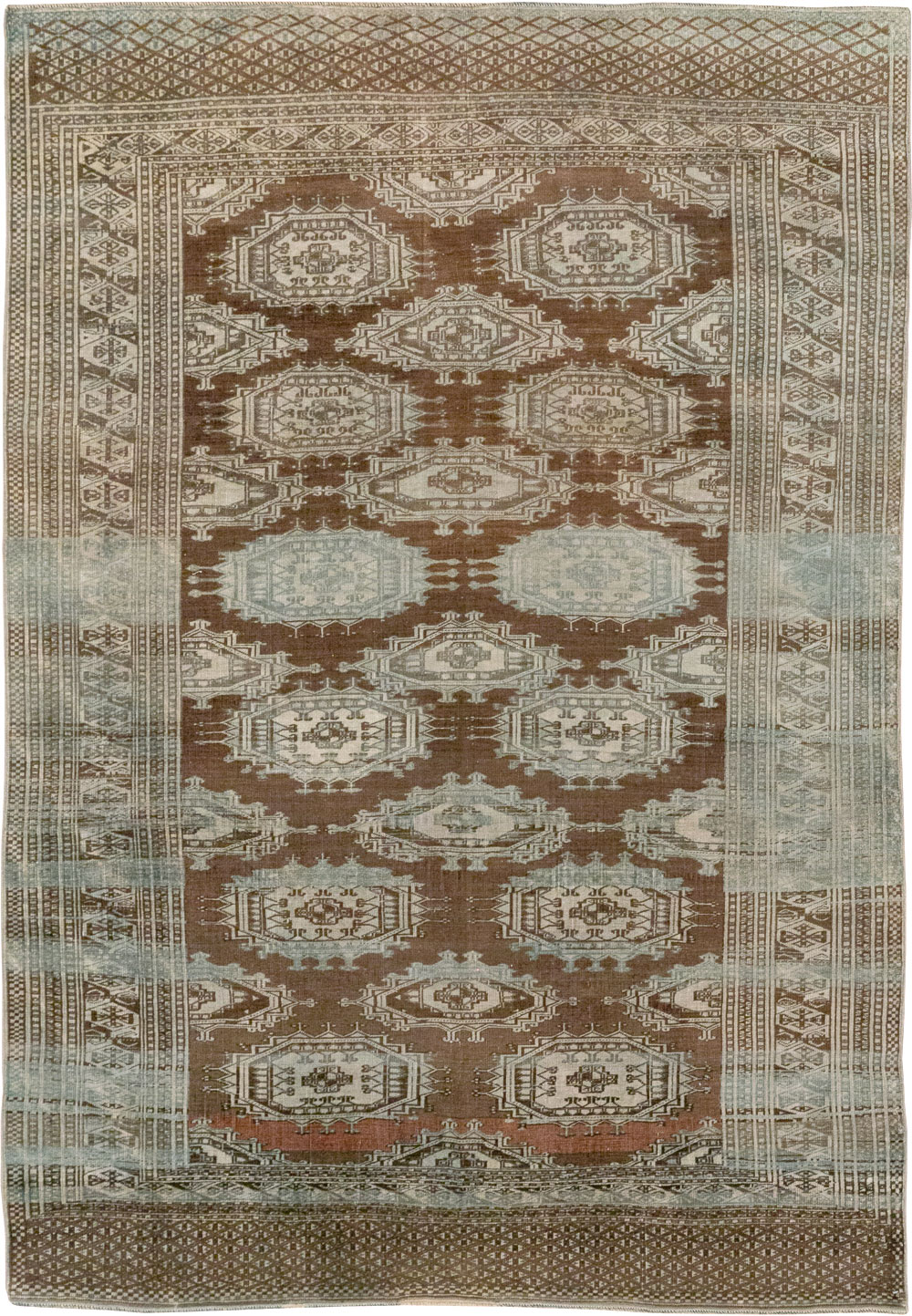 Vintage Central Asia Turkoman Accent Rug, No.33314 - Gss
