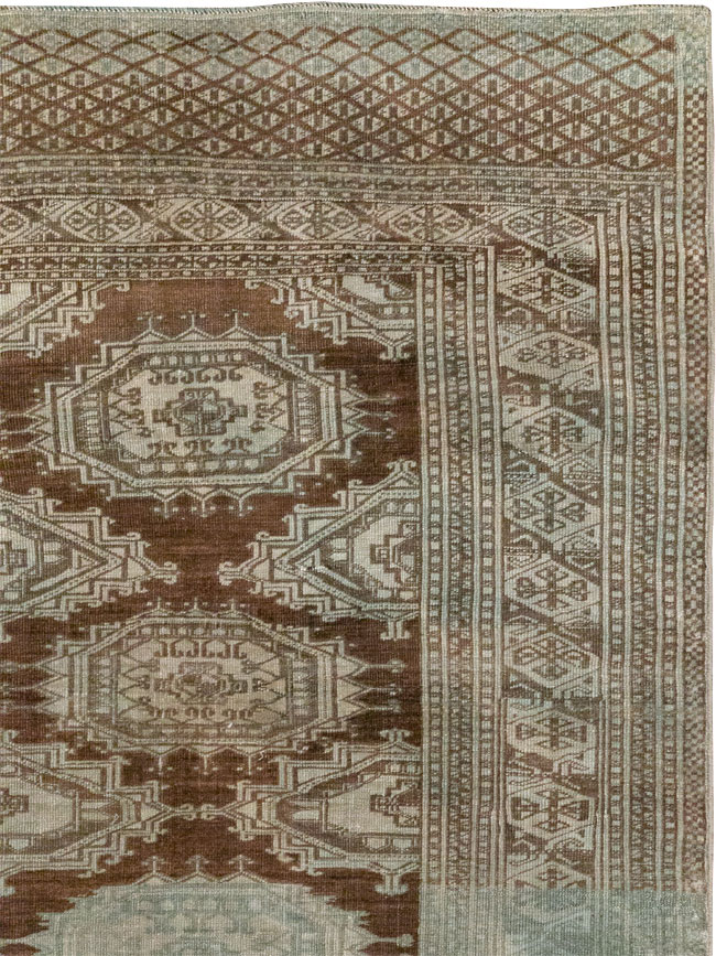 Vintage Central Asia Turkoman Accent Rug, No.33314 - Gss