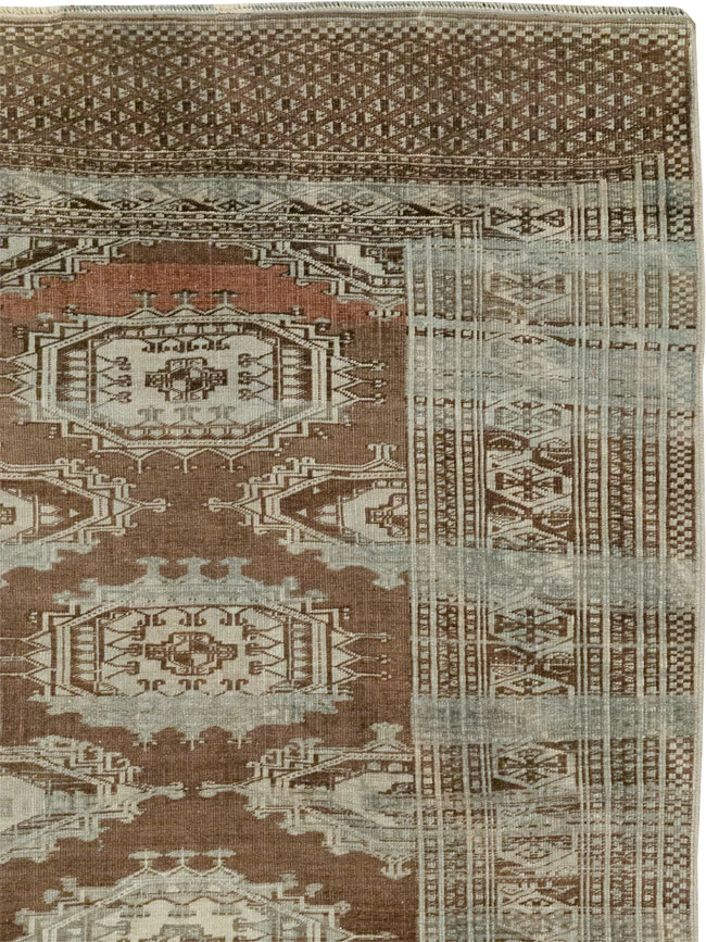 Vintage Central Asia Turkoman Accent Rug, No.33314 - Gss