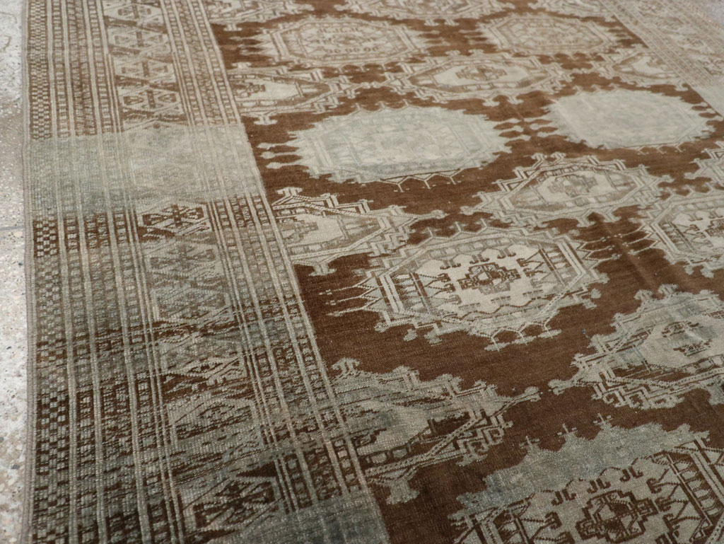 Vintage Central Asia Turkoman Accent Rug, No.33314 - Gss