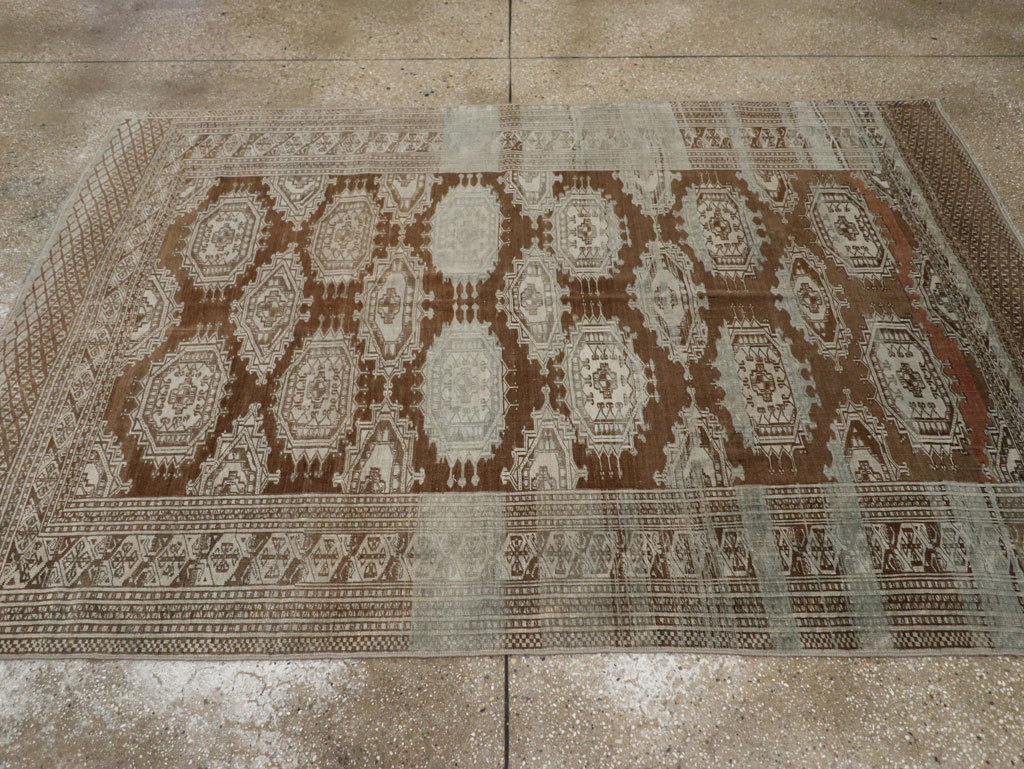 Vintage Central Asia Turkoman Accent Rug, No.33314 - Gss