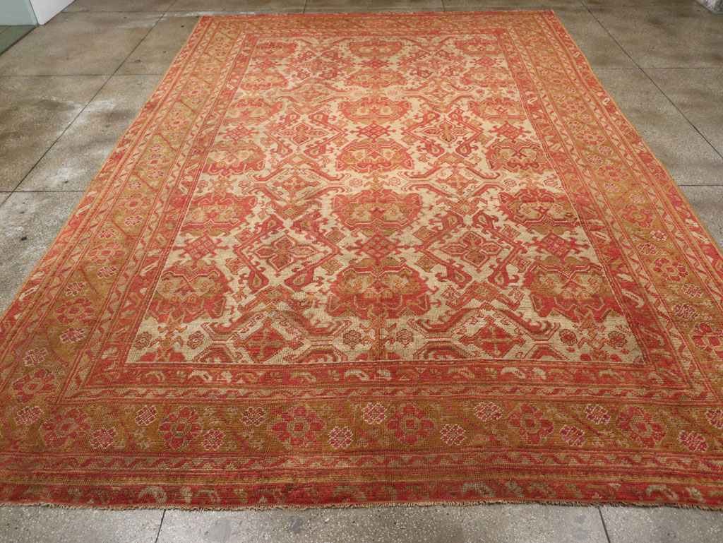 Antique Turkish Oushak Large Carpet, No.33320 - Gss