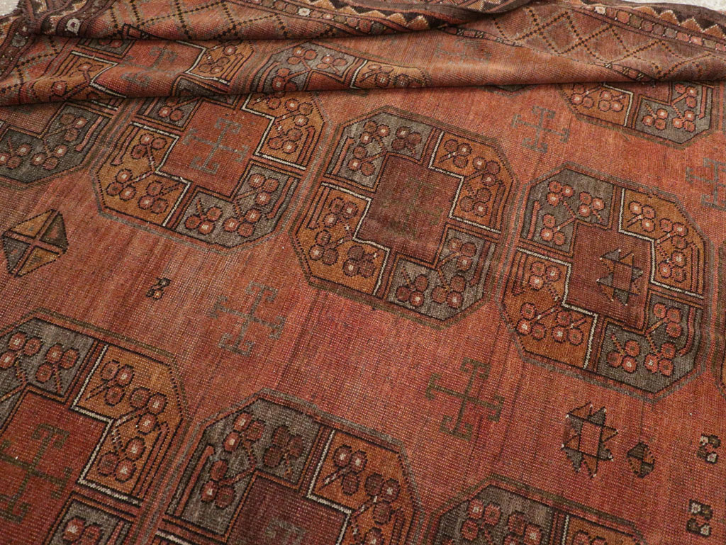 Vintage Central Asian Turkoman Accent Carpet, No.33321 - Gss
