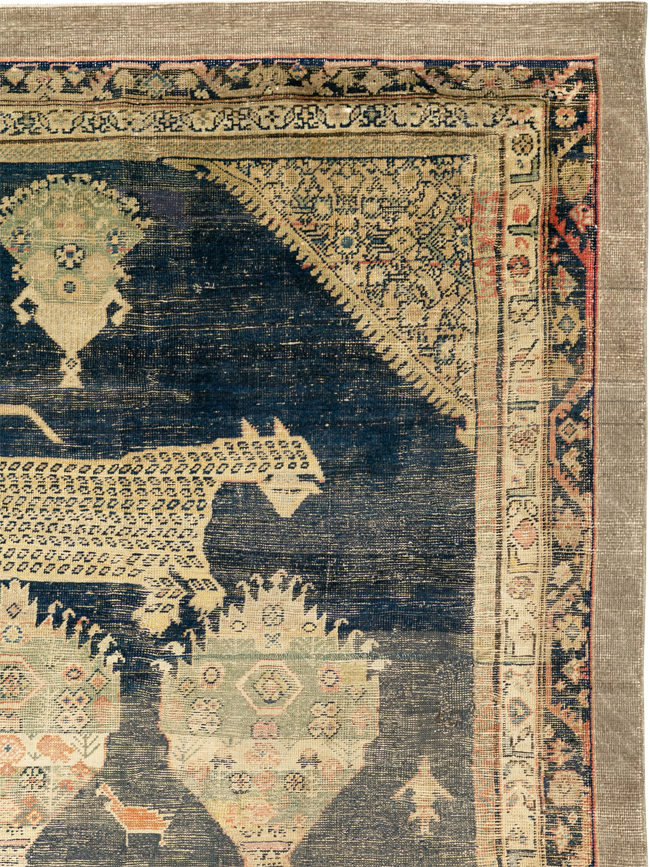 Antique Persian Fereghan Pictorial Room Size Carpet, No.33325 - Gss