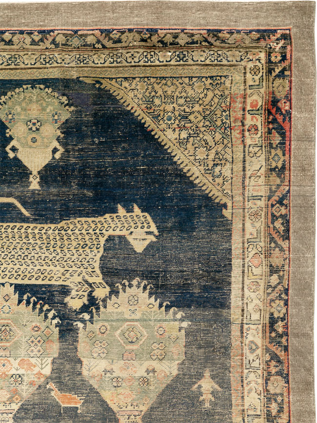 Antique Persian Fereghan Pictorial Room Size Carpet, No.33325 - Gss