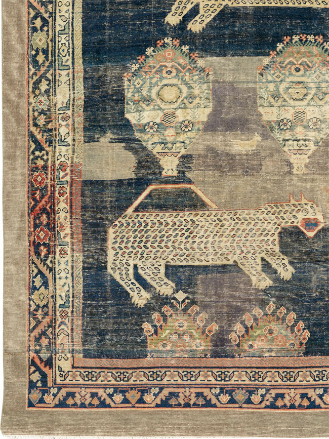 Antique Persian Fereghan Pictorial Room Size Carpet, No.33325 - Gss