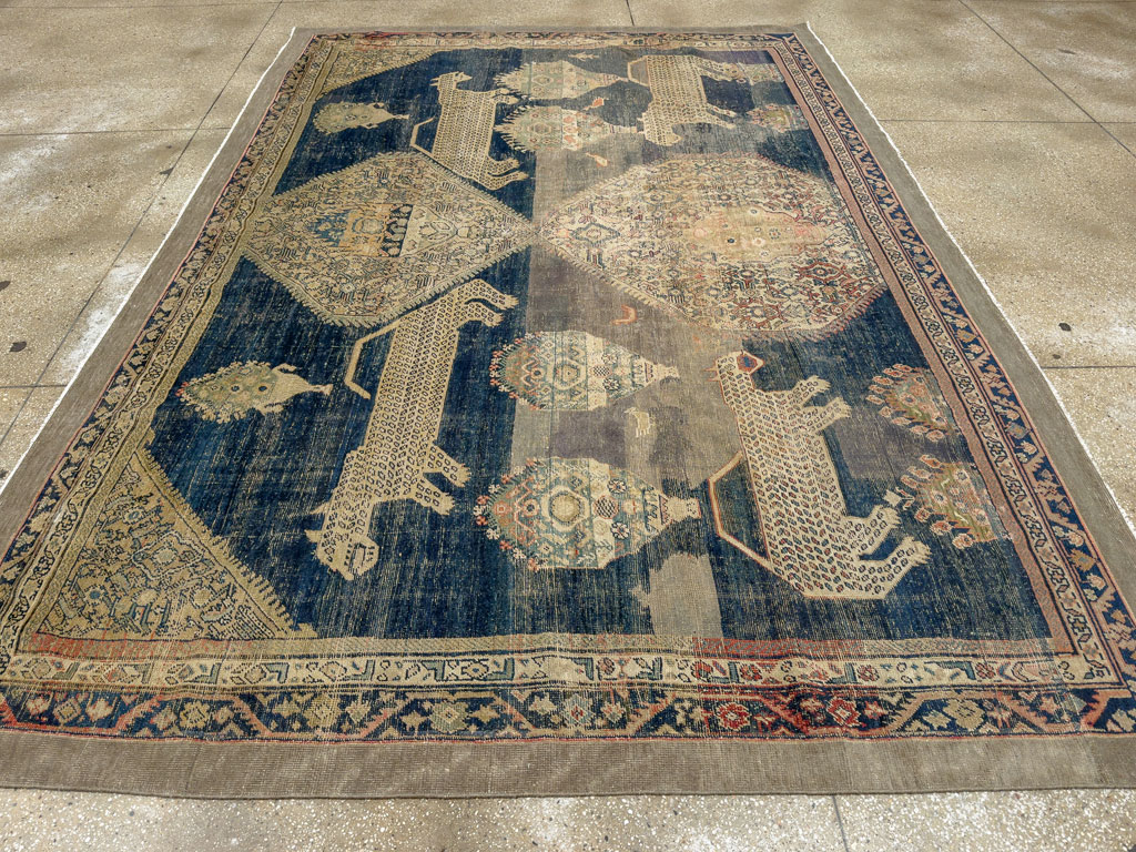 Antique Persian Fereghan Pictorial Room Size Carpet, No.33325 - Gss