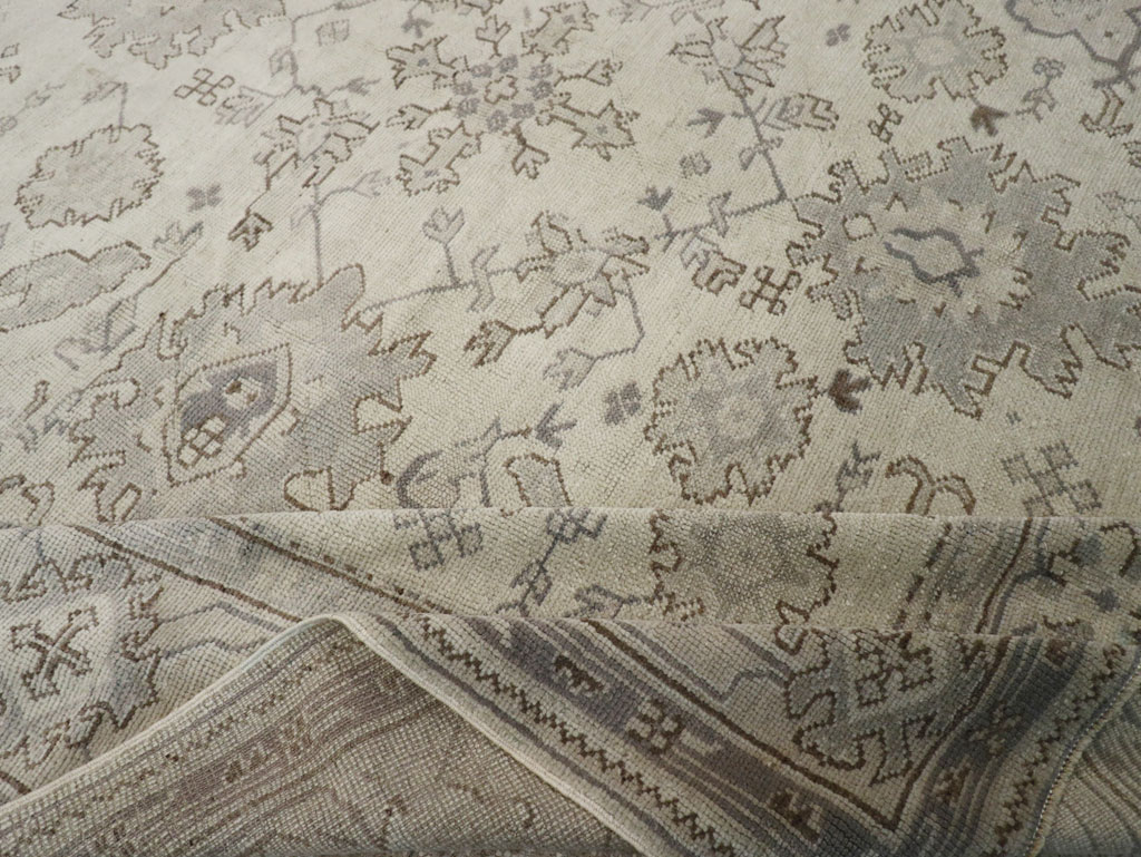 Antique Turkish Oushak Square Room Size Carpet, No.33328 - Gss