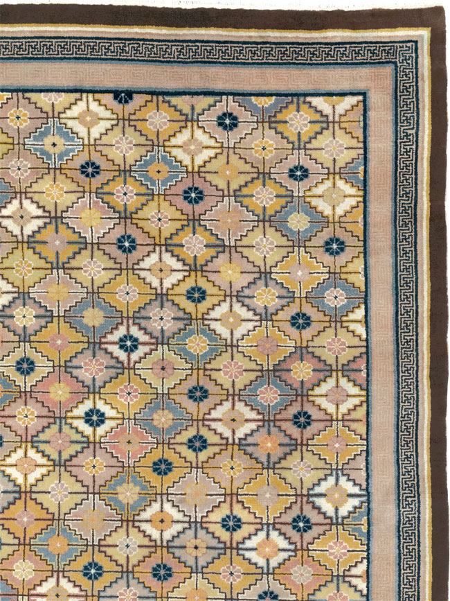 Vintage Chinese Ningxia Room Size Carpet, No.33334 - Gss