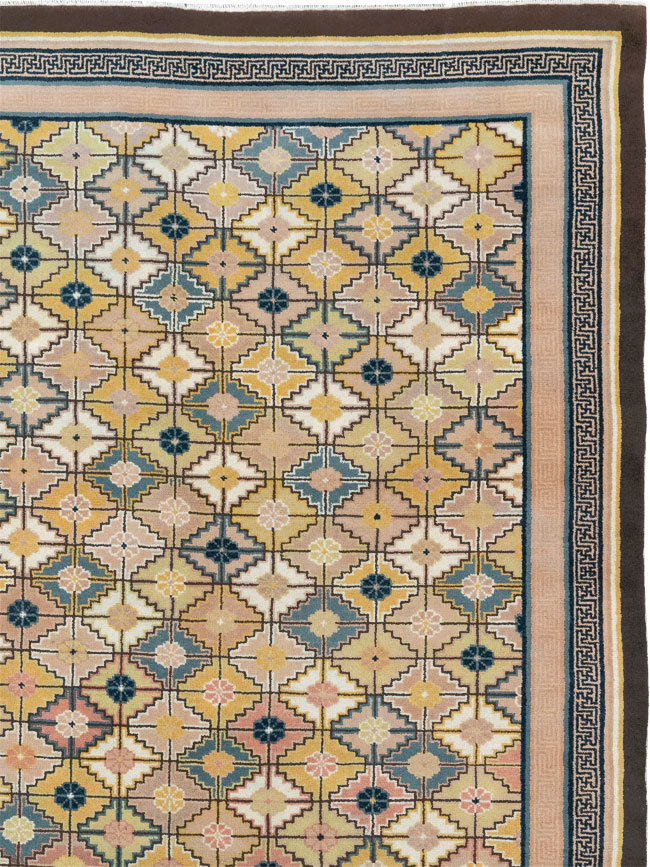 Antique Chinese Ningxia Room Size Carpet, No.33334 - Gss