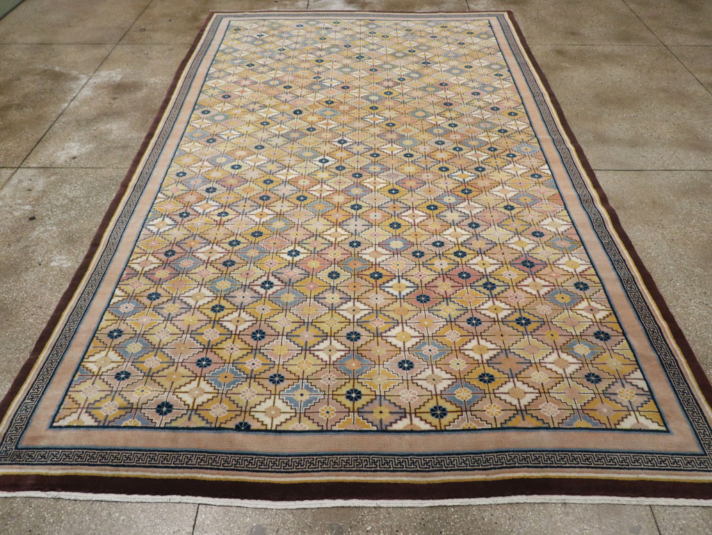 Vintage Chinese Ningxia Room Size Carpet, No.33334 - Gss