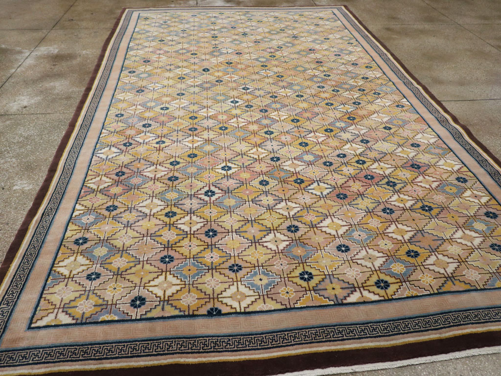 Vintage Chinese Ningxia Room Size Carpet, No.33334 - Gss