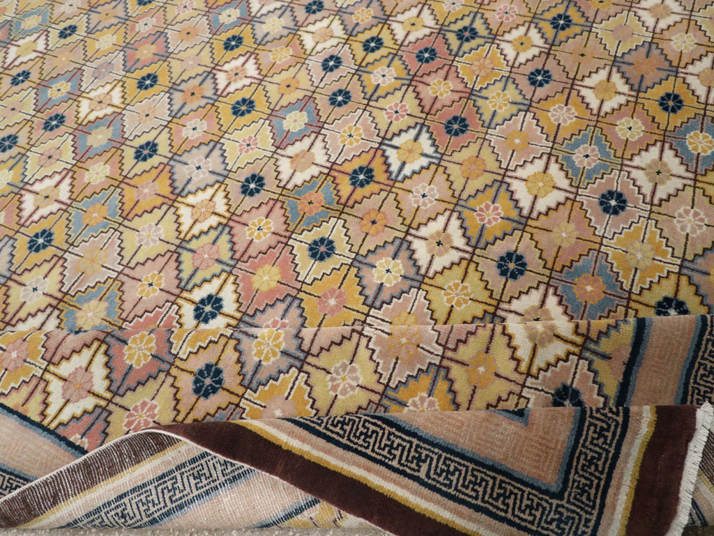 Vintage Chinese Ningxia Room Size Carpet, No.33334 - Gss
