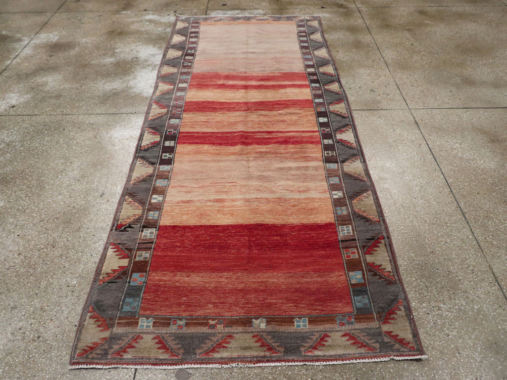 Vintage Turkish Anatolian Wide Gallery Runner, No.33339 - Gss