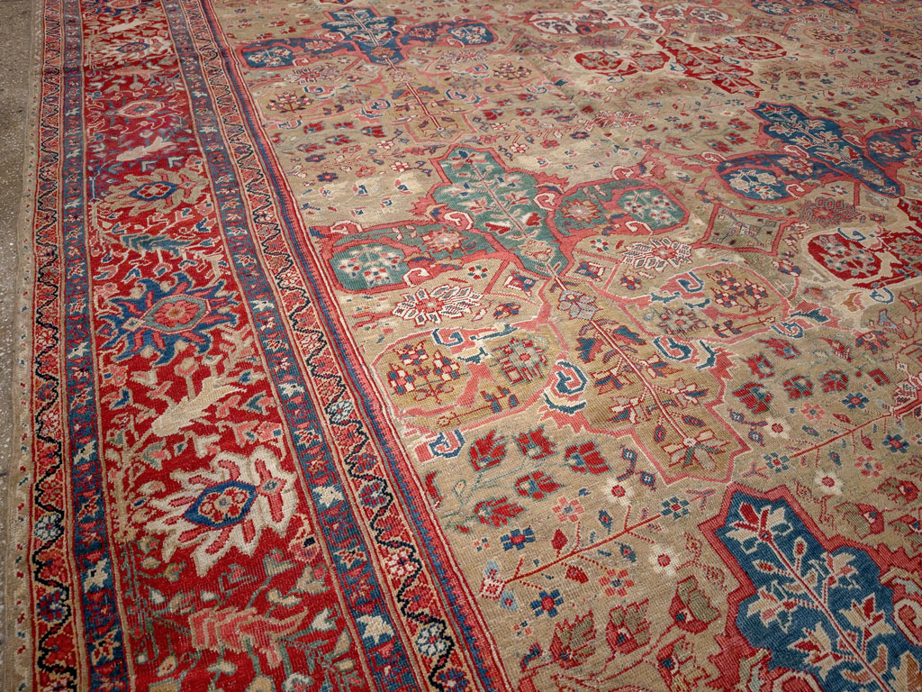 Antique Persian Mahal Room Size Carpet, No.33340 - Gss