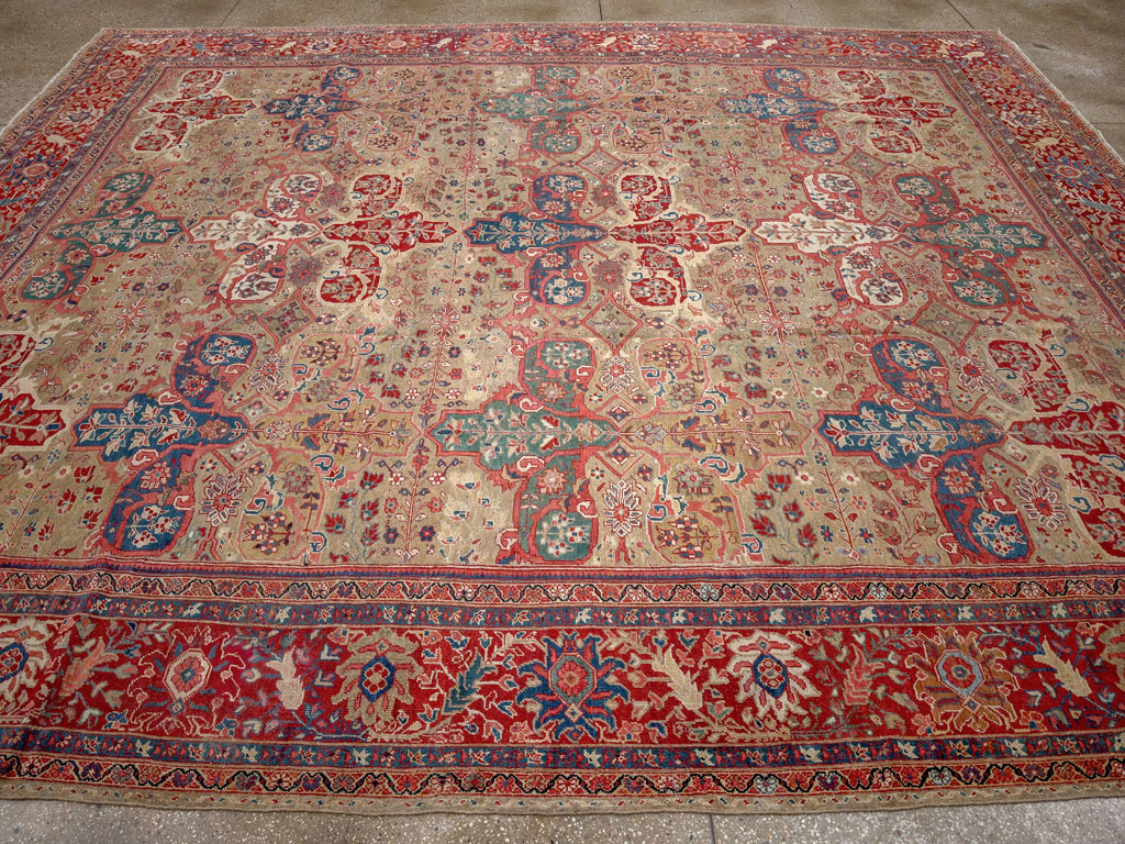 Antique Persian Mahal Room Size Carpet, No.33340 - Gss