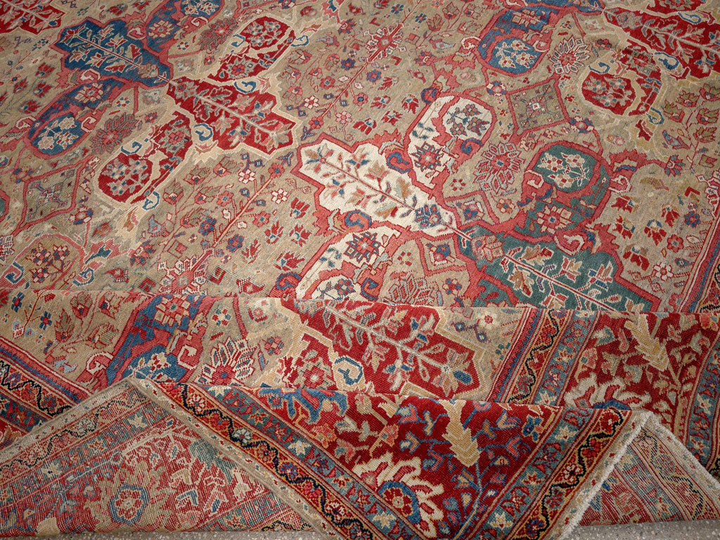 Antique Persian Mahal Room Size Carpet, No.33340 - Gss