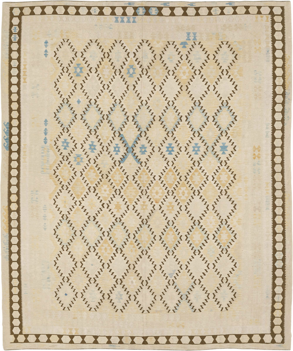Vintage Turkish Flatweave Kilim Large Carpet, No.33347 - Gss